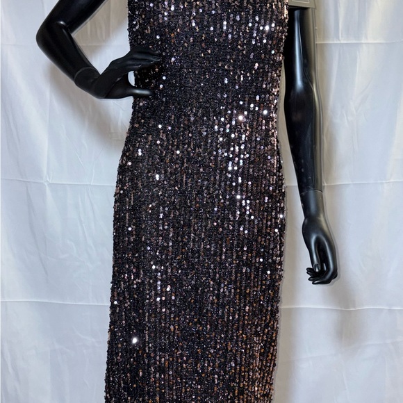 Glamorous One Shoulder Black Sequin Dress - Picture 1 of 7